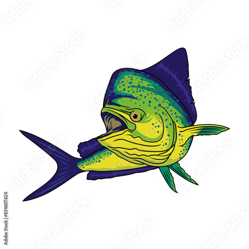 mahimahi dorado fishing illustration logo vector image t shirt