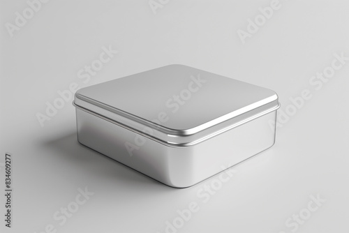 3D render of a metal box mockup can be used for multipurpose