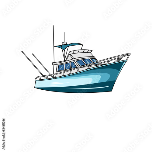 boat fishing illustration logo vector image t shirt