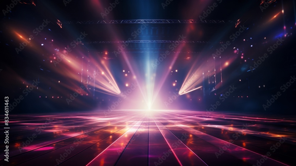 dance stage spot lights illumination smoke festival event club music.