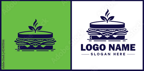 sandwich icon Sub Hoagie Grinder flat logo sign symbol editable vector photo