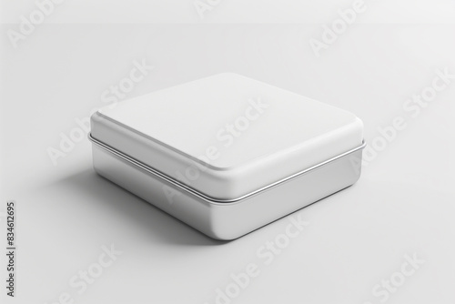 3D render of a metal box mockup can be used for multipurpose
