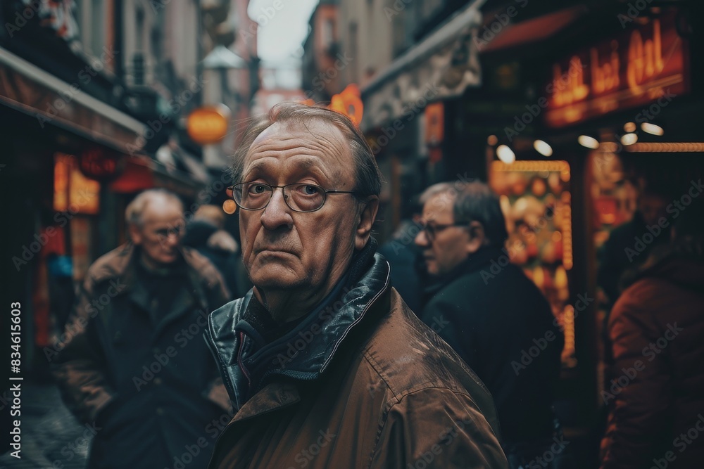 Elderly man in a street of London. Elderly man in a street of London.