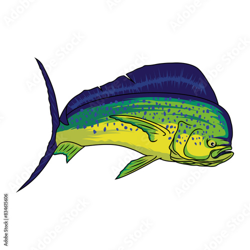 mahimahi dorado fishing illustration logo vector image t shirt
