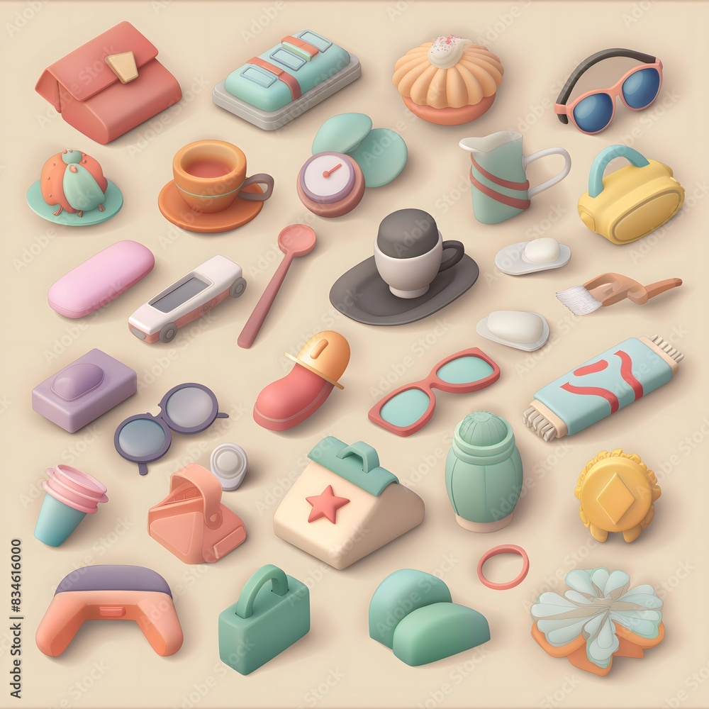 7. Create a sticker set featuring a variety of items and icons rendered in 3D, offering ample room for individualized text alongside each element. 7. Create a sticker set featuring a variety of items and icons rendered in 3D, offering ample room for individualized text alongside each element.