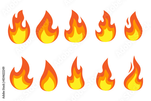 Fire Illustration Simple Set