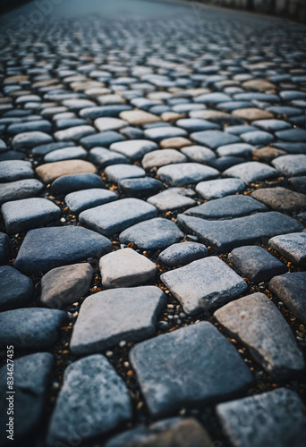 Background Stone, Natural stone pavement with a prominent empty area for design inserts or product displays