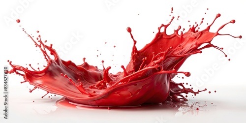 Red splash paint stain on background , splatter, abstract, art, vibrant, colorful, creative, liquid, glossy, isolated, texture, design, modern, bright, backdrop, stain,acrylic, watercolor photo