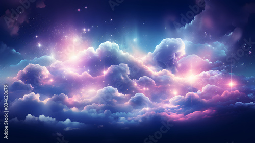 Abstract colorful cloud & lights with black background. © Designcrush
