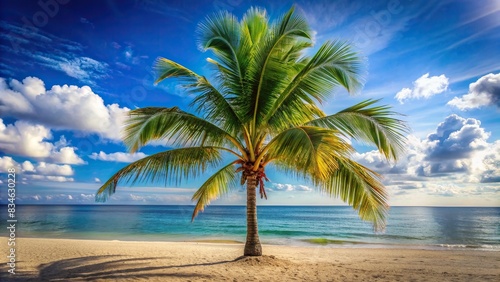 of a palm tree isolated on a background  tropical  vacation  summer  exotic  palm leaves  paradise  resort  beach  isolated  botanical  nature  plant  green  foliage  palm fronds