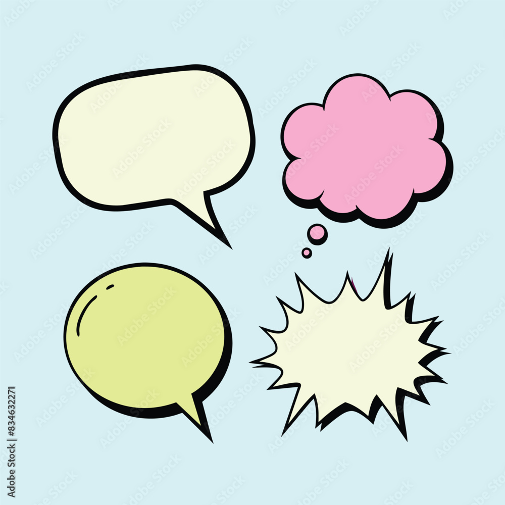 set of speech bubbles