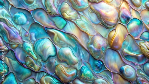 Abstract mother-of-pearl iridescent texture background, Mother of pearl, iridescent, abstract, texture, shiny, opalescent, pearly, smooth, reflective, colorful, elegant, luxurious, shimmering photo