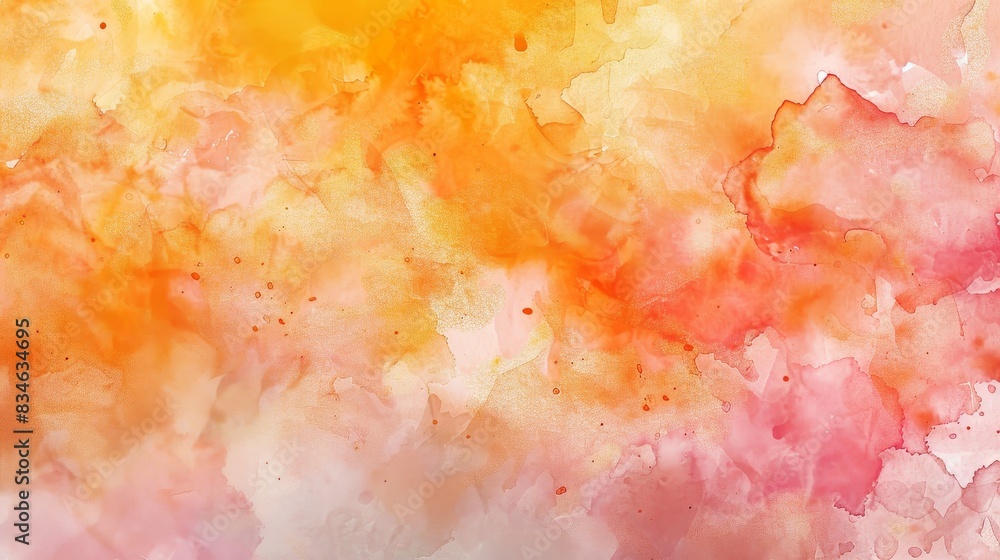 Fototapeta premium Watercolor textures in warm tones, creating a vibrant and artistic background.