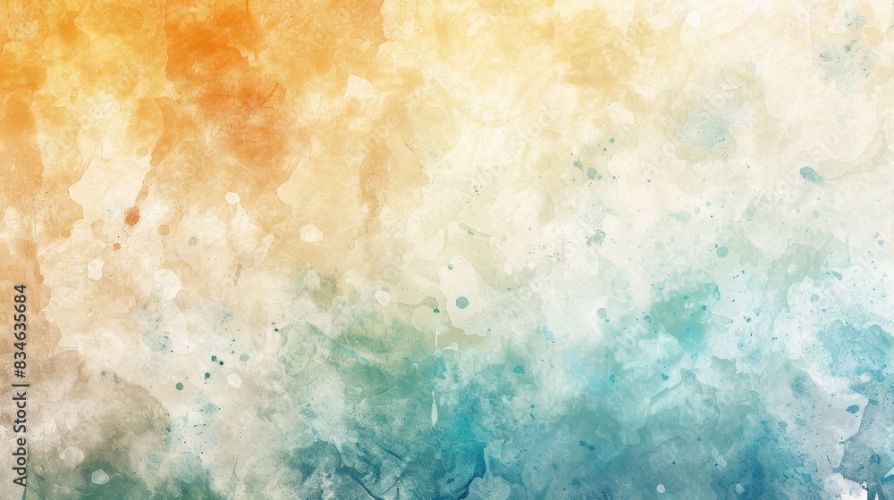 Fototapeta premium Watercolor textures in cool and warm tones, creating a balanced and artistic background.