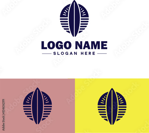 surfboard icon Surfing board Wave board Surf plank flat logo sign symbol editable vector photo