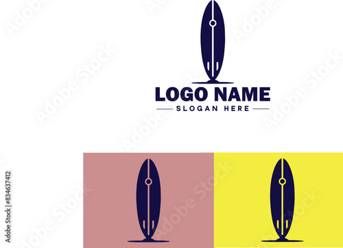 surfboard icon Surfing board Wave board Surf plank flat logo sign symbol editable vector photo