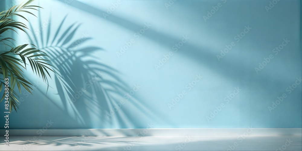 Elegant Leaf Shadows on Pale Blue Wall: A pale blue wall with elegant, blurred leaf shadows, perfect for serene and calming product displays.
Elegant Leaf Shadows on Pale Blue Wall: A pale blue wall with elegant, blurred leaf shadows, perfect for serene and calming product displays.