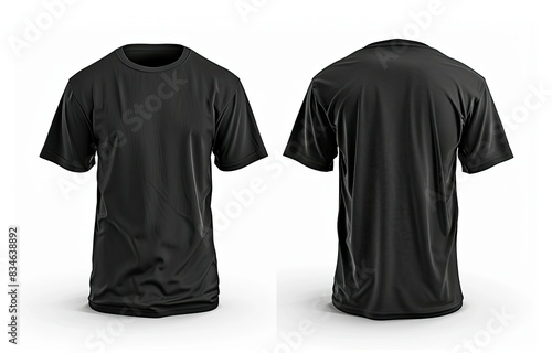 two black t - shirts on a isolated background