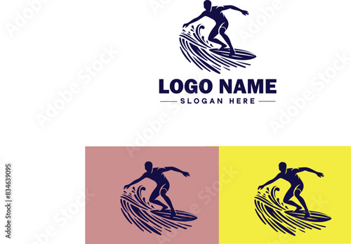 surfboard icon Surfing board Wave board Surf plank flat logo sign symbol editable vector