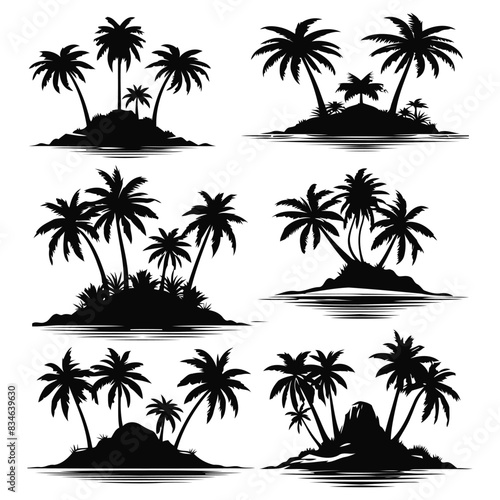 Vector illustrations silhouette of palm trees Sublimation  collection