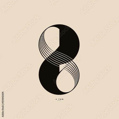 illustration of an black spiral logo infinite