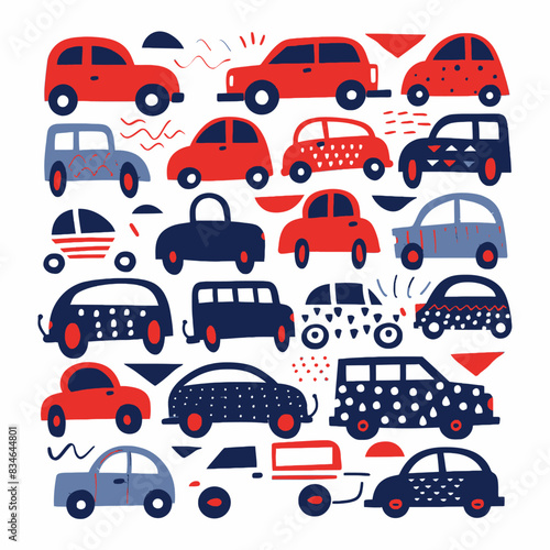 set of cute cars