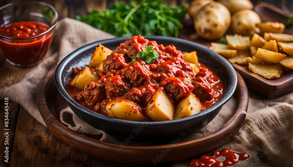 Tashreeb Potato with red sauce and meat
Tashreeb Potato with red sauce and meat