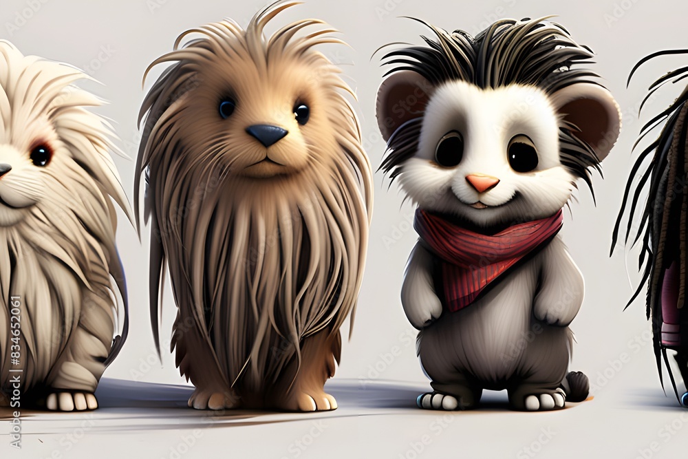A cute animal with dreadlocks. Generative ai. A cute animal with dreadlocks. Generative ai.