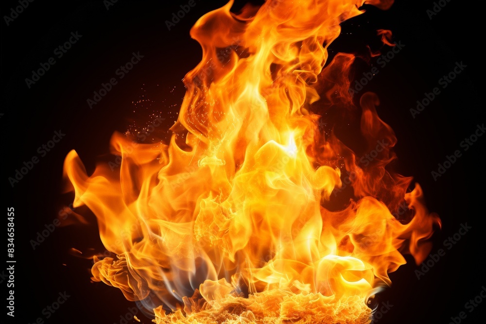 Intense flames of fire burning brightly Intense flames of fire burning brightly