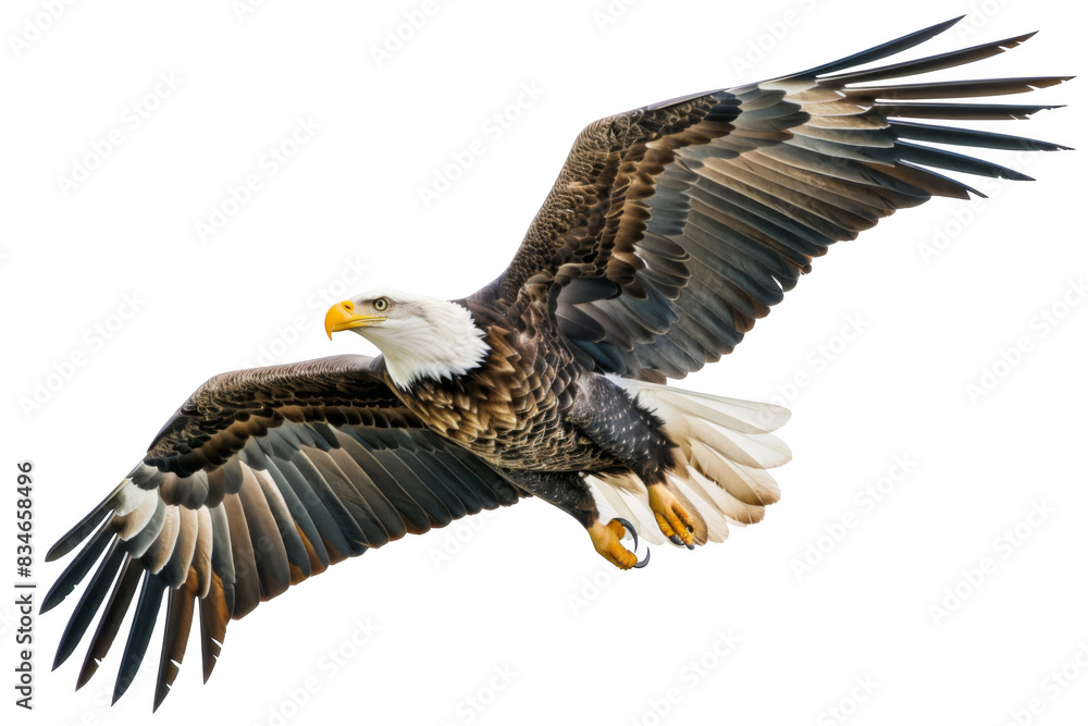 Obraz premium A large eagle is flying in the sky