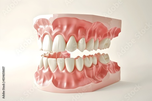 Detailed 3D of Human Dental Anatomy on White Background