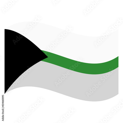 Wavy Demiromantic Pride Flag Isolated in White