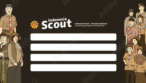 Indonesian Scout design template for social media post