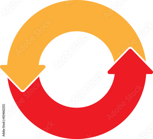 Infographic element in the form of two arrows in a circle