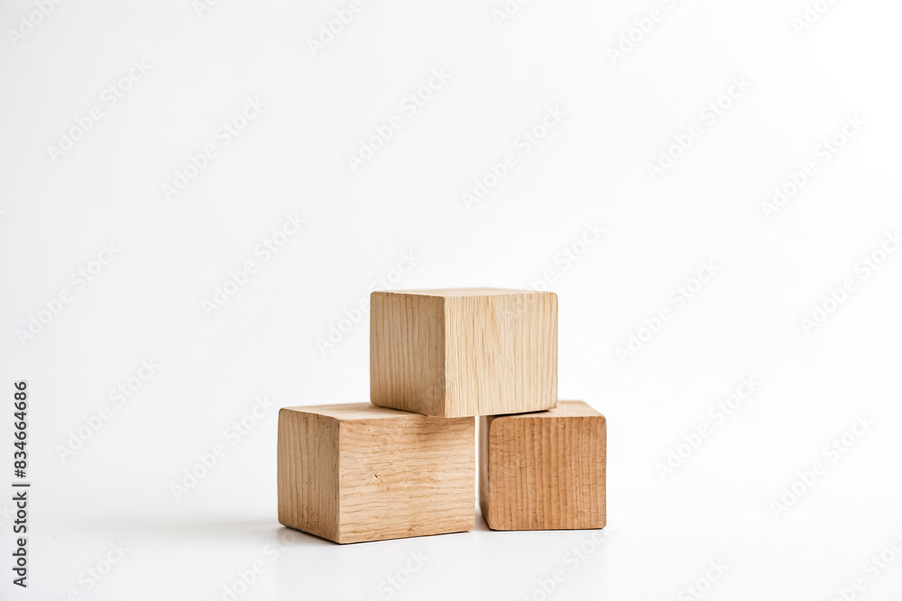 Wooden Cubes on White Background Wooden Cubes on White Background