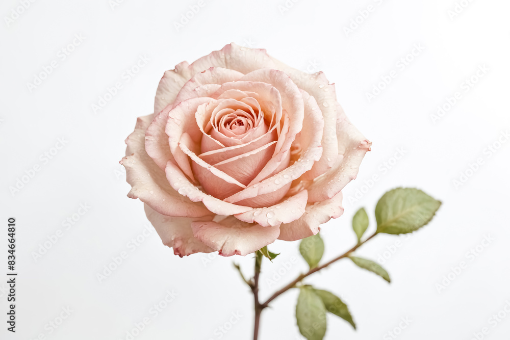 Fototapeta premium Single Pink Rose with Water Droplets