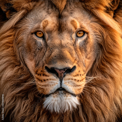Lion s head  closeup  majestic beast.