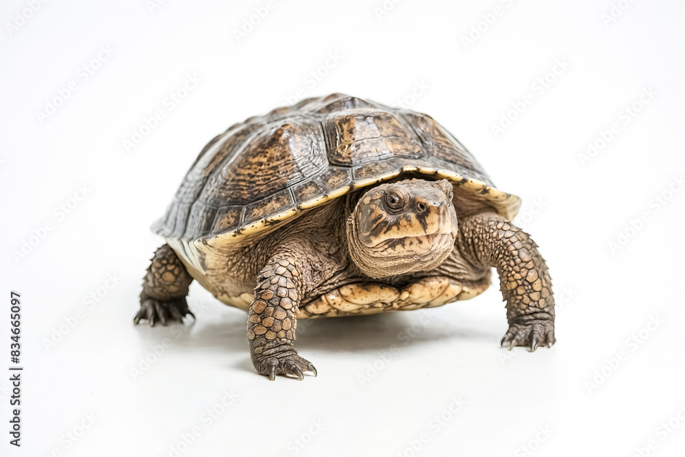 Fototapeta premium Close-up of a turtle on a white background