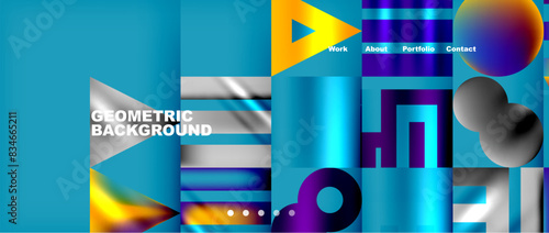 Various colorful geometric shapes abstract web template with gradients and light blur effects. Vector Illustration For Wallpaper, Banner, Background, Card, Book Illustration, landing page