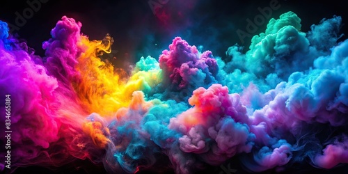 Abstract colorful smoke background with neon lighting clouds for advertising or design gadget wallpaper  colorful  multicolored  smoke  bright  background  advertising  design  gadget