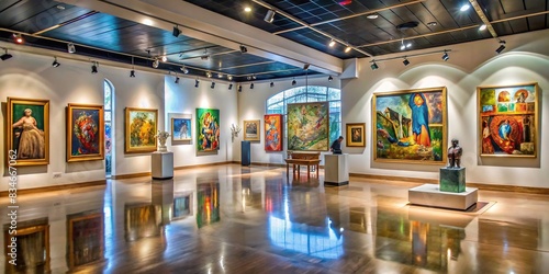 A gallery filled with various forms of art including paintings, sculptures, and installations , art, gallery, exhibition, diverse, creativity, culture, paintings, sculptures photo