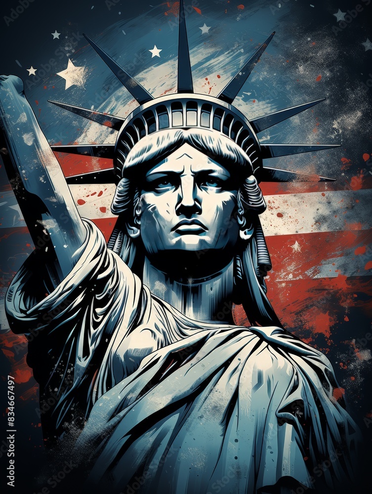 Obraz premium Statue of Liberty Patriotic Shirt