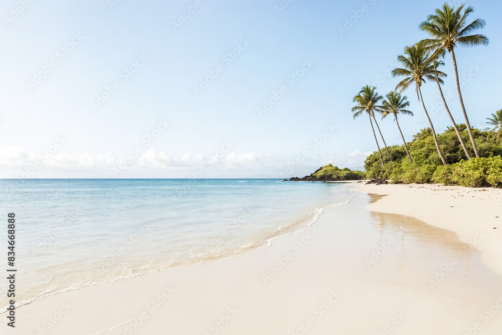 Tranquil Tropical Beach with Palm Trees Tranquil Tropical Beach with Palm Trees