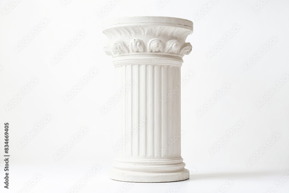 White pedestal column on white background White pedestal column on white background