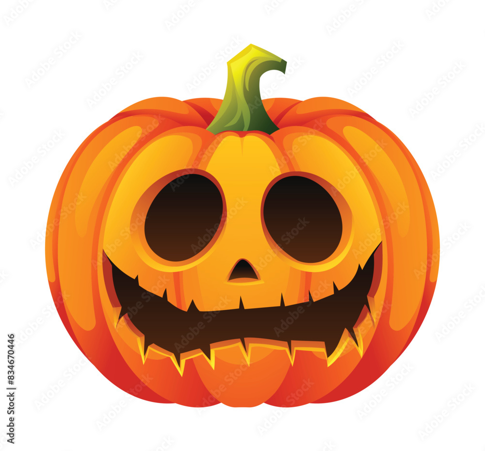 Halloween pumpkin with funny face. Vector cartoon character illustration Halloween pumpkin with funny face. Vector cartoon character illustration