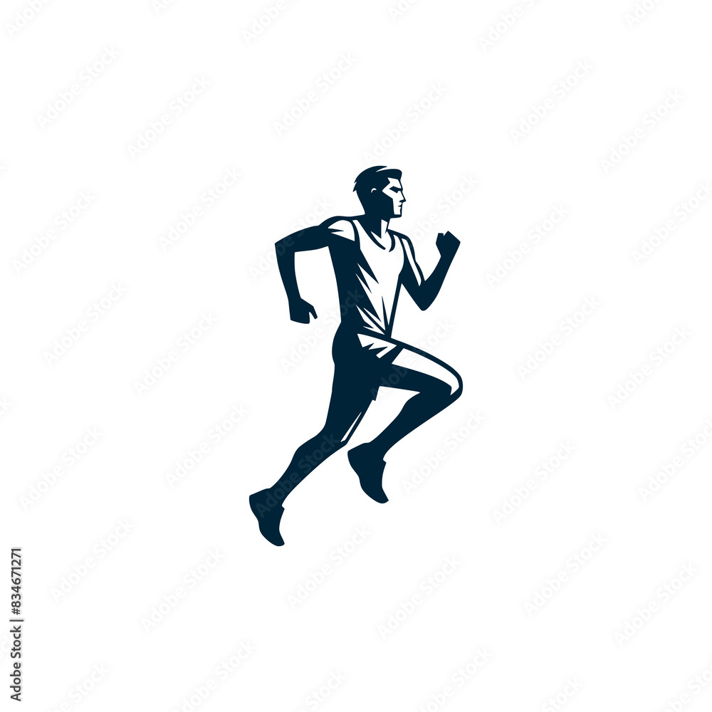 running marathon sport logo vector illustration template design