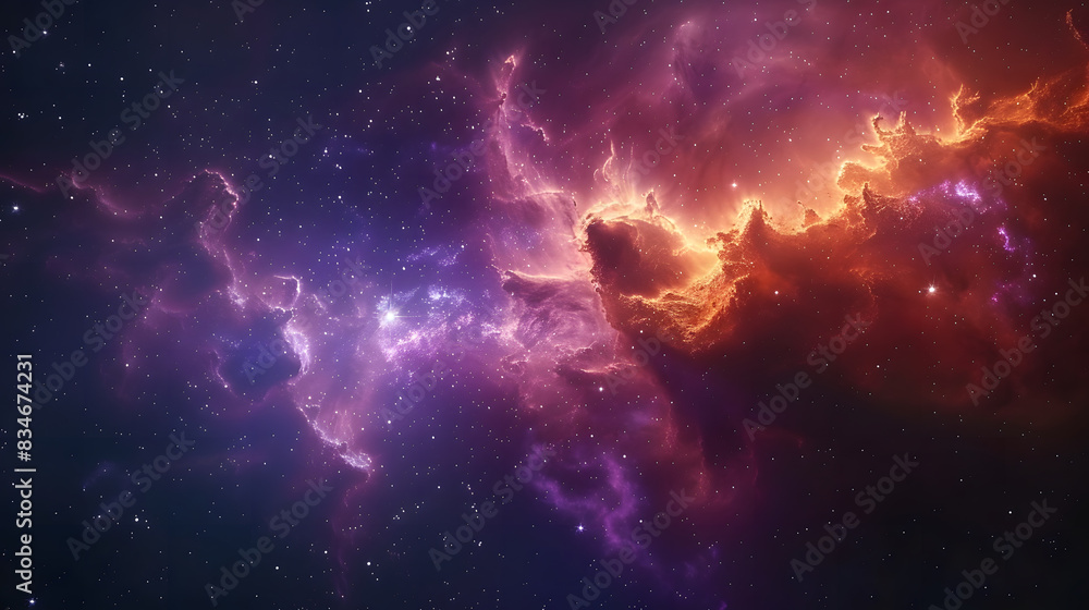 Fototapeta premium Colorful space galaxy cloud nebula. Starry night cosmos. Universe science astronomy. Supernova background wallpaper