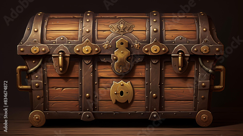 Dive into adventure with this highresolution treasure chest illustration, perfect for fantasy games and piratethemed projects. photo