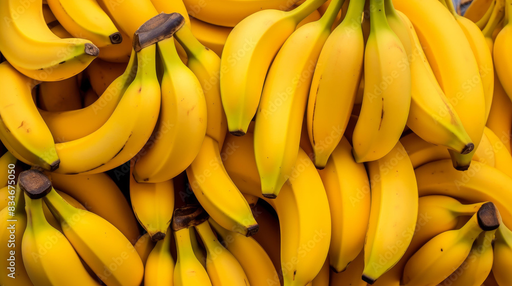 Vibrant image of ripe bananas on a highquality background, showcasing the delicious yellow fruit known for its rich potassium content. Vibrant image of ripe bananas on a highquality background, showcasing the delicious yellow fruit known for its rich potassium content.