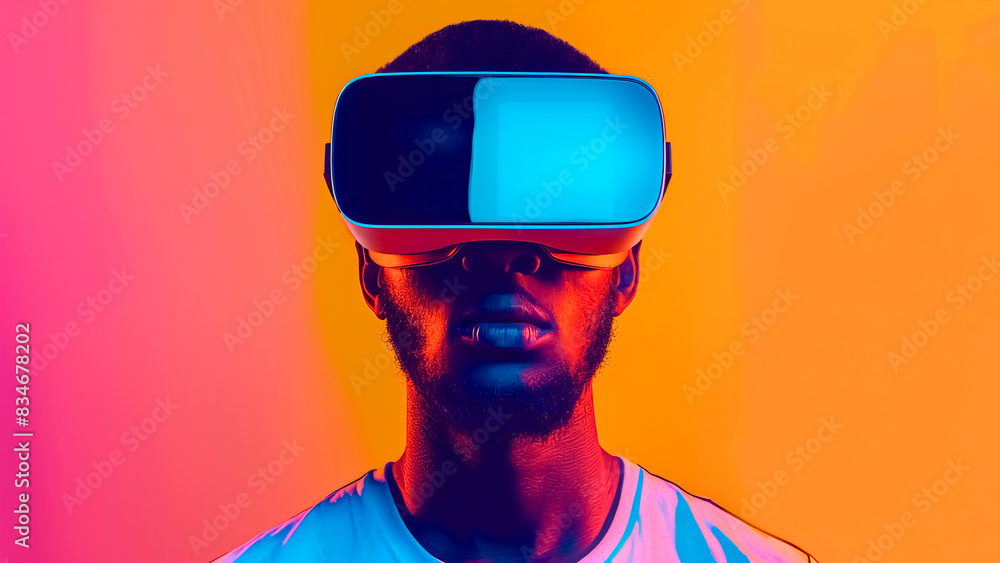 Person Exploring Digital World Through Virtual Reality Glasses. Tecnologic Innovation, Metaverse World, Future Tech. Person Exploring Digital World Through Virtual Reality Glasses. Tecnologic Innovation, Metaverse World, Future Tech.